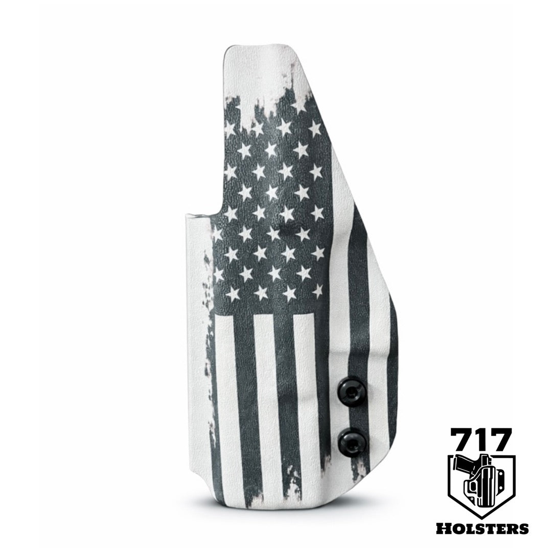 The Defender — Distressed Black & White Flag Holster